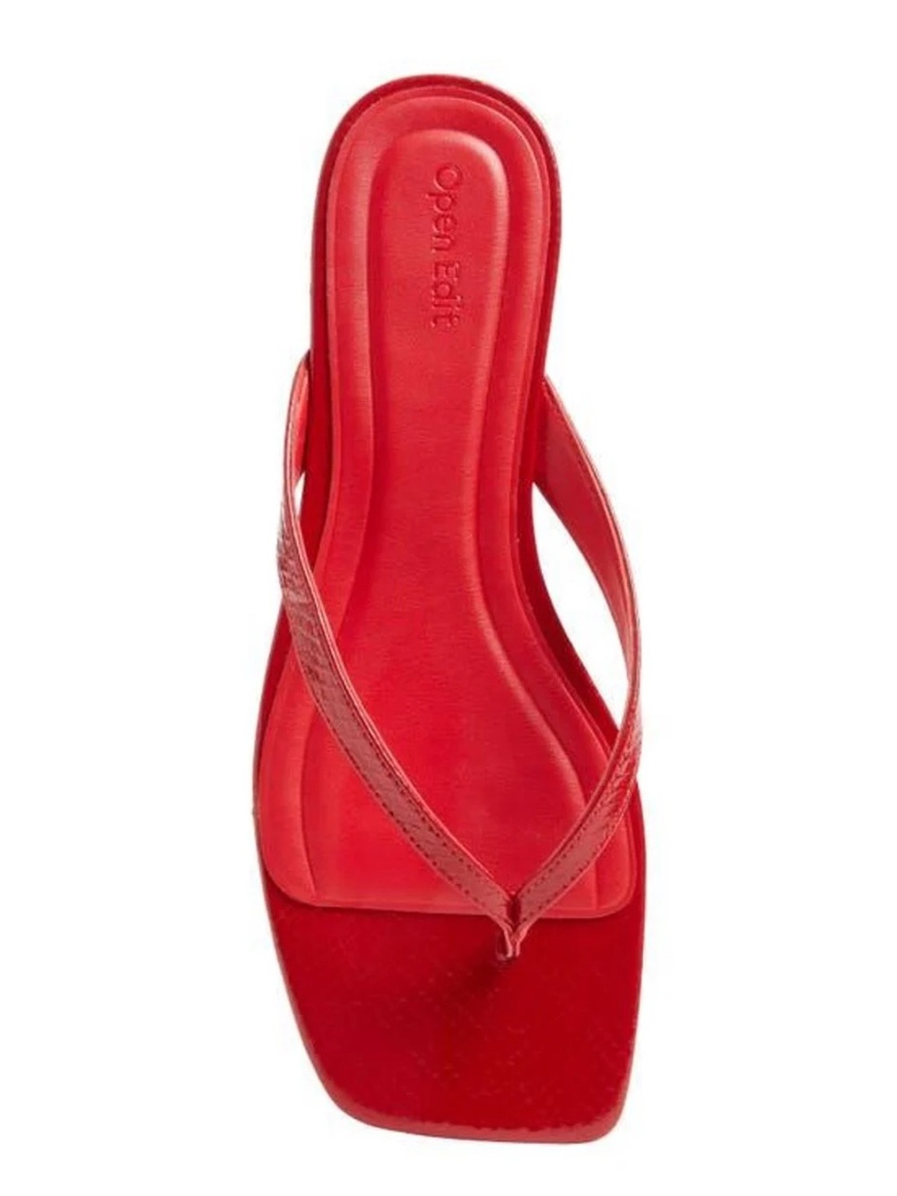 Open Edit Red Square-Toe Thong Sandal - Women's size 5